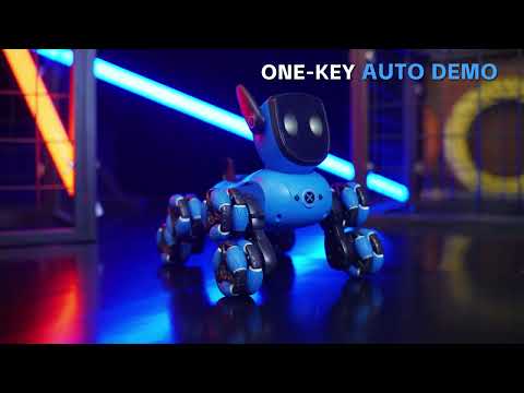 JJR/C Q200 Small Eight-wheeled Multi-function Remote Control Robot Dog with RC Watch(Blue) - YouTube Video