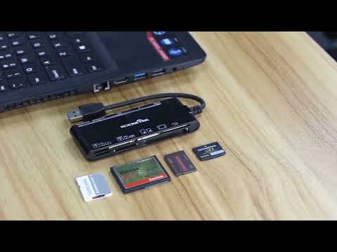 Rocketek CR7 USB3.0 Multi-function Card Reader CF / XD / MS / SD / TF Card 7 in 1 - YouTube Video