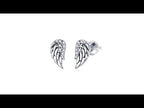 S925 Sterling Silver Wings Earrings Personality Earrings - YouTube Video