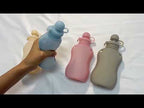 150ml Reusable Silicone Baby Food Pouches Refillable Squeeze Storage Containers(Beige) - YouTube Video