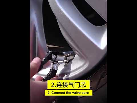 Car 12V Portable Inflatable Cylinder Pedal Digital Display Air Pump with Light & Tool Box - YouTube Video