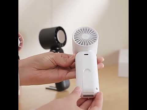 ZK03 Digital Display Cooling Fan USB Silent Handheld Cold Compress Fan(White) - YouTube Video