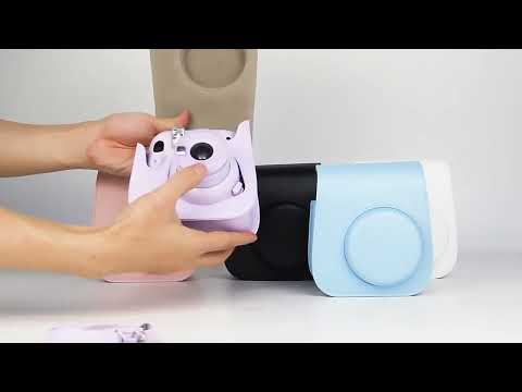 Leather Case Full Body Camera Bag with Shoulder Strap for FUJIFILM Instax mini 11 (Purple) - YouTube Video