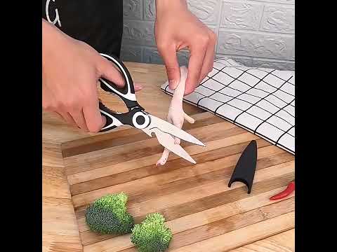 4 PCS Kitchen Scissors Multi-Function Home Stainless Steel Scissors - YouTube Video