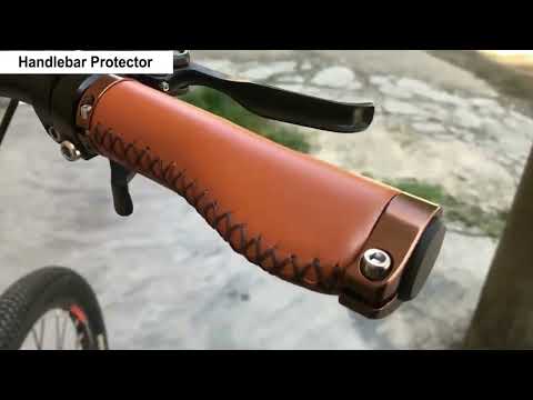 1pair Bicycle Non-Slip Leather Handlebar Grips Mountain Bike Vintage Handlebar Protector(Black) - YouTube Video