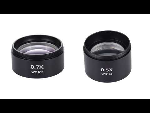 Stereo Microscopes Auxiliary Objective Lens Barlow Lens Magnifier 0.5X WD165 - YouTube Video