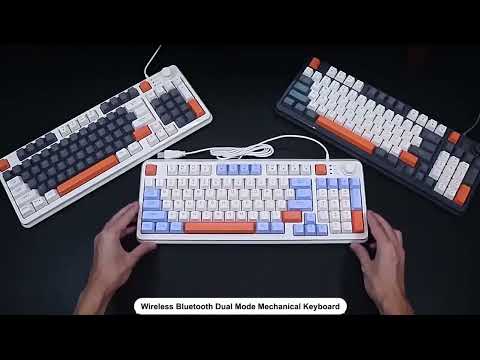XUNSVFOX K94 Wireless Bluetooth Dual Mode Mechanical Keyboard Gaming Office Laptop Keyboard(Sea Salt) - YouTube Video