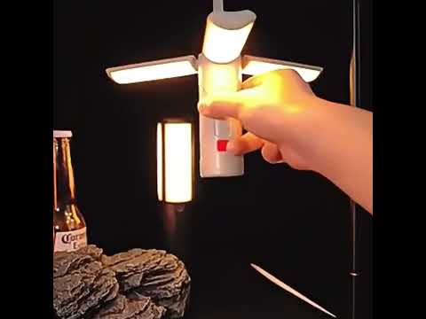 3500mAh M26 Foldable Handheld Lamp Portable Triple Leaf Hook Outdoor Flashlight Multi-Functional Camping Light - YouTube Video