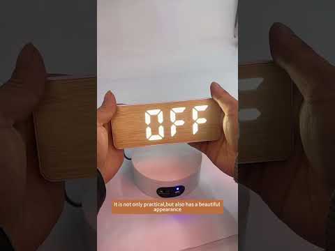 DS-5821L Multifunctional Bamboo Texture Smart LED Digital Display Electronic Alarm Clock(White) - YouTube Video