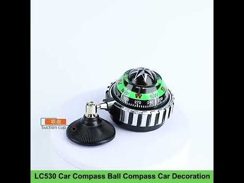 LC530 Car Compass Ball Compass Car Decoration With Suction Cup - YouTube Video