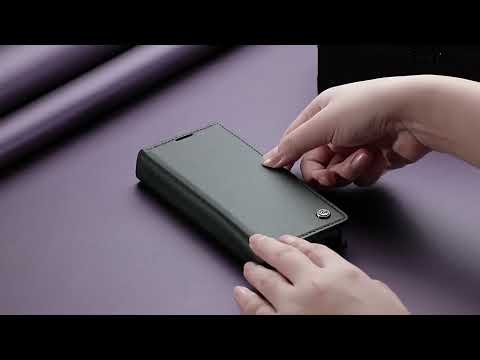 For iPhone 13 Pro CaseMe 023 Butterfly Buckle Litchi Texture RFID Anti-theft Leather Phone Case(Black) - YouTube Video