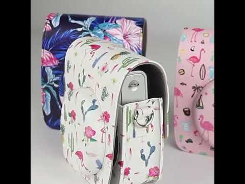 Flamingo Cactus Pattern PU Leather Protective Camera Case Bag For FUJIFILM Instax Mini90 Camera - YouTube Video