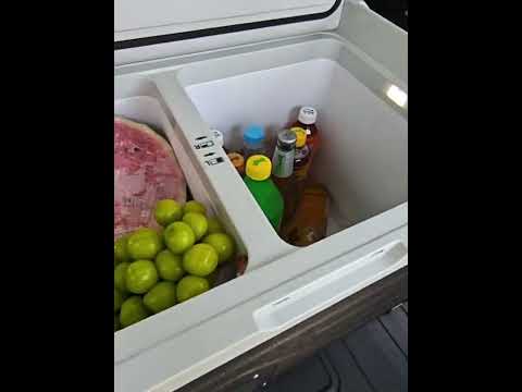 35L Portable Compressor Car Fridge Dual Temperature Control Vehicle Refrigerator With Wheels - YouTube Video