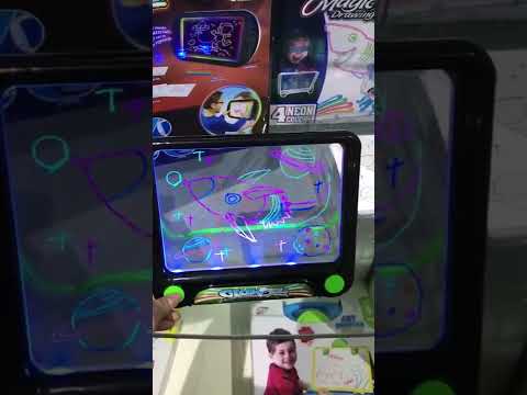 3D Fluorescent Drawing Board Magic Luminous Three-Dimensional Writing Board Graffiti Board Lighting Puzzle Children Drawing Board,Style: Medium  Drawing Board (Space Version) - YouTube Video