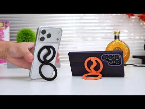 Electroplated Version Multifunctional Fully Foldable Rotating Magnetic Phone Holder(Black) - YouTube Video