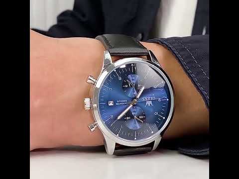 OLEVS 2880 Men Multifunctional Business Waterproof Leather Strap Quartz Watch(Black + Silver) - YouTube Video