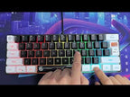 HXSJ V700WB Wired RGB Backlit Membrane Keyboard 61 Key Caps, Cable Length: 1.7m(White Black Print) - YouTube Video