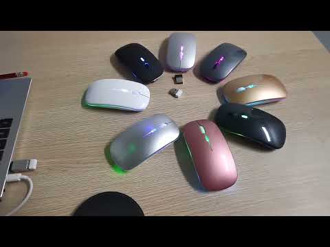 3 Keys RGB Backlit Silent Bluetooth Wireless Dual Mode Mouse (Grey) - YouTube Video