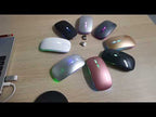 3 Keys RGB Backlit Silent Bluetooth Wireless Dual Mode Mouse (Grey) - YouTube Video