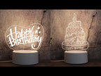 Happy Birthday Style 3D Touch Switch Control LED Light , 7 Color Discoloration Creative Visual Stereo Lamp Desk Lamp Night Light - YouTube Video