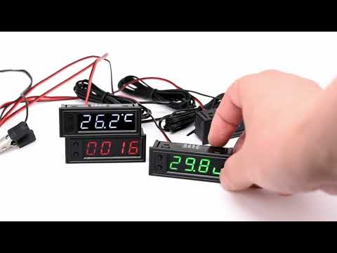 3 in 1 Car High-precision Electronic LED Luminous Clock + Thermometer + Voltmeter(Green) - YouTube Video