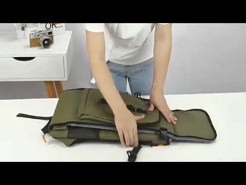 Outdoor Large Capacity Waterproof Camera Bag Detachable Portable DSLR Backpack(Olive Green) - YouTube Video