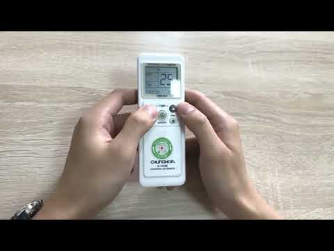 CHUNGHOP K-1038ES Universal Air Conditioner Remote Control with Brand Button Pairing Function - YouTube Video