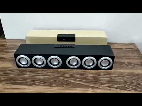 M1 Bluetooth Speaker Alarm Clock Wooden Wireless Desktop Loudspeaker(Yellow) - YouTube Video