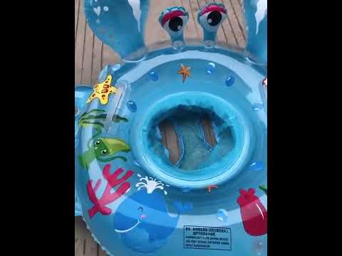 Crab Shape Baby Swimming Ring Sitting Ring Inflatable Float Ring(Blue) - YouTube Video