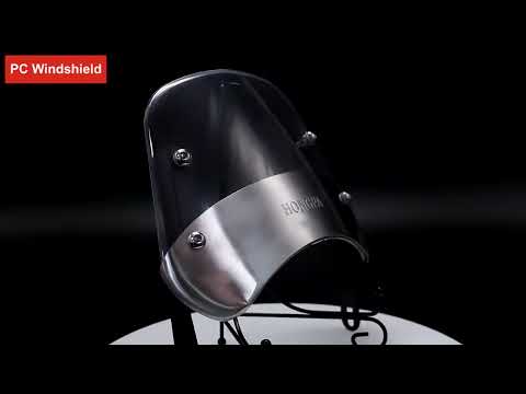 HONGPA DY-002 5-7 Inch Retro Motorcycle Modified PC Windshield(Black) - YouTube Video