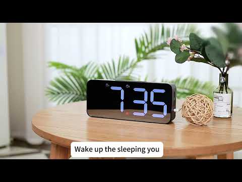 XM905 Multifunctional Voice-activated Alarm Clock LED Electronic Wall Clock (Black) - YouTube Video