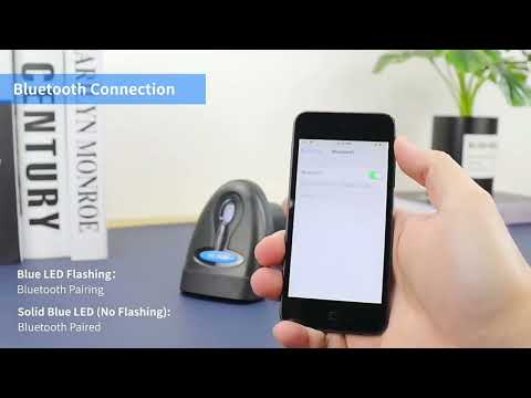 NETUM NT-1228BL  Wireless 1D/2D Bluetooth Barcode Scanner Handheld QR Code Reader - YouTube Video