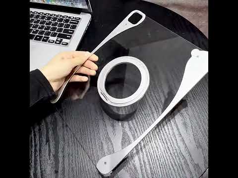For iPad Air 13 2026 / 2025 / 2024 White Glazed Clear Acrylic Hybrid Metal Tablet Case with Holder(Titanium Color) - YouTube Video