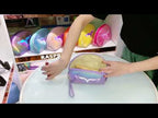 Semicircle Cartoon Fishtail Laser Makeup Toiletry Bag(White) - YouTube Video