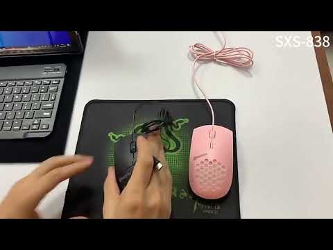 MKESPN SXS-838 USB Interface RGB Hollow Wired Mouse(Black) - YouTube Video