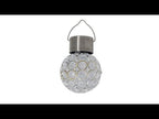 2 PCS Solar Hollow Ball Pendent Lamp Decorative Garden Light(White Light) - YouTube Video