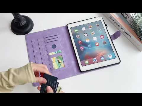 For iPad Air 13 2026 / 2025 / 2024 Lily Embossed Leather Smart Tablet Case(Brown) - YouTube Video
