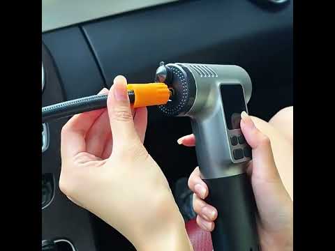 SUITU ST-5529 Car Air Pump With Window Breaker Cutting Tool Electric Portable Air Pump - YouTube Video