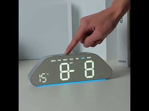 Digital Alarm Clock With USB Output Charger Accurate To The Second LED Desk Clock(5535A Wood Grain) - YouTube Video