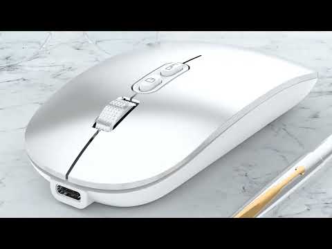 HXSJ M103 1600DPI UV Dual Mode 2.4GHz + Bluetooth 5.1 Wireless Rechargeable Mouse(Black) - YouTube Video