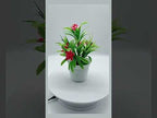 10 Pots Fake Potted Plant Simulation Bonsai Tabletop Decoration(Red) - YouTube Video