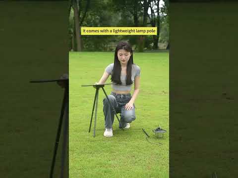 Outdoor Camping Small Round Table with 5-Level Height Adjustment, Style:Base Version(Black) - YouTube Video