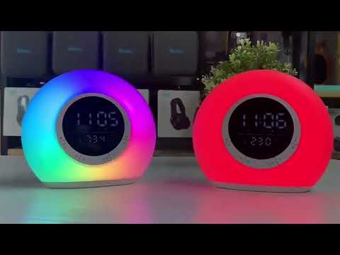 P11 LED Atmosphere Light Bluetooth Speaker with Alarm & Temperature Display - YouTube Video