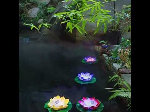 Solar Outdoor Waterproof Floating Light Garden Courtyard Lotus Light(Pink) - YouTube Video