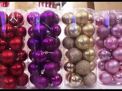 24 PCS 8cm Plating Plastic Christmas Tree Decorations Hanging String Ball, Random Color Delivery - YouTube Video