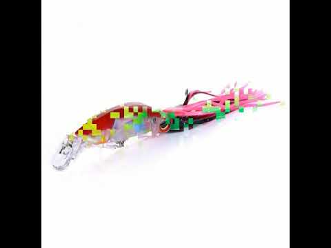 HENGJIA JIZ002 10cm/16.6g 8 PCS Big Octopus Squid Shaped Hard Baits Long Shot Fishing Lures Tackle Baits Fit Sea Fishing and Freshwater Fishing,Bagged - YouTube Video