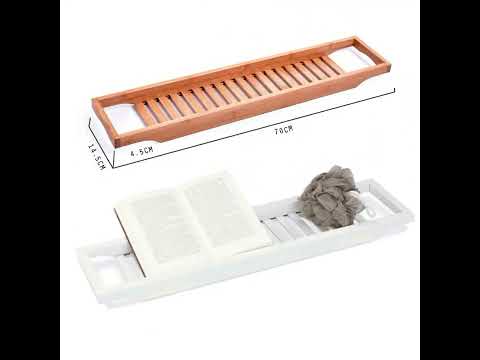 Bamboo Non-slip Bathtub Shelf Multifunctional Soaking Shelf, Color: Bamboo Color - YouTube Video
