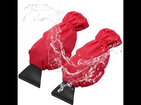 2pcs Winter Warm Car Snow Shoveling Gloves Deicing Snow Scraper(Red) - YouTube Video