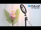 PULUZ 7.9 inch 20cm Light+ 1.1m Tripod Mount USB 3 Modes Dimmable Dual Color Temperature LED Curved Light Ring Vlogging Selfie Photography Video Lights with Phone Clamp(Black) - YouTube Video