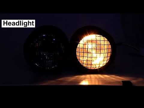 Motorcycle Retro Headlight CG125 Metal Universal Headlight Retro Dual Lamp(Black) - YouTube Video